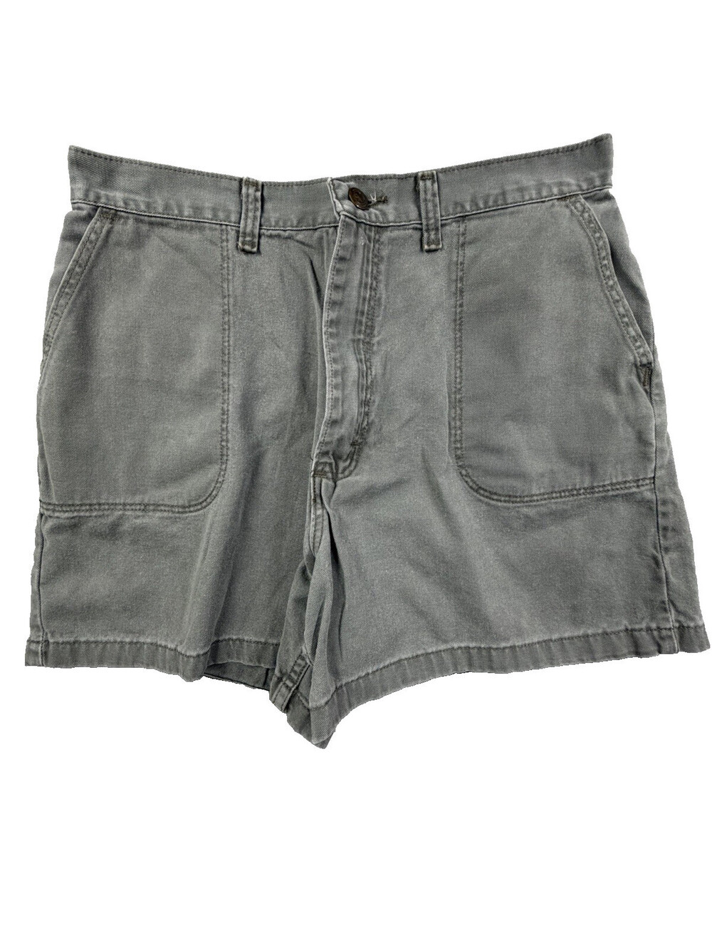Vtg Wrangler VF Jeanswear Utility Shorts‎ Sz 12 Avg Olive Green Cotton High Rise